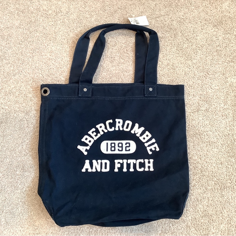 NWT Abercrombie & Fitch Navy Canvas Tote Bag